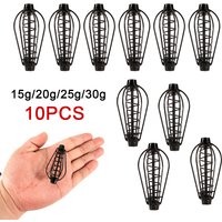 10PCS 15-30g Fishing Tackle Feeder Cage Round Lures Refill Rig Hook Bait Inline Wrap Case For Carp For Fishing Tools Accessories
