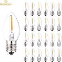 Genixgreen C7 LED Night Light Bulb 0.5W Dimmable E12 E14 Base Warm White 2700K Chandelier Salt Lamp Replacement Mini Candle Bulb
