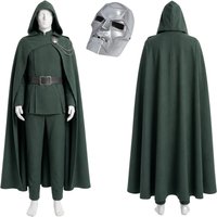 Doctor Cosplay Doom Costume For Adult Men Uniform Hood Cloak Mask Superhero Roleplaying Outfits Halloween Carnival Suit