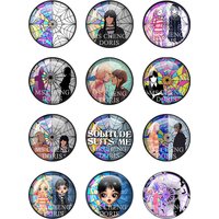 Nevermore Wednesday 12pcs 12mm/16mm/18mm/20mm/25mm/30mm Round Photo Glass Cabochon Demo Flat Back Making Jewelry Findings