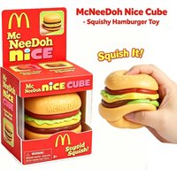New Schylling NeeDoh Burger Cube Squishy Fidget Toy, Calms Mood & Provides Sensory Relief, Eases Anxiety, Non-toxic & Safe
