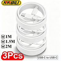 NNBILI 3Pcs PD 100W USB C to Type C Cable Fast Charge Data Cable For Huawei iPhone Macbook iPad Data Line Type C To Type C Cord