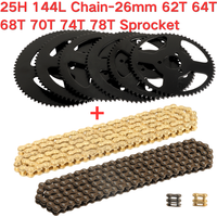 25H 26mm 62T 64T 68T 70T 72T 78T Tooth 2 Stroke Mini ATV Rear Chain Sprocket for 47cc 49cc Pocket Bike Quad 4 Wheeler Scooter