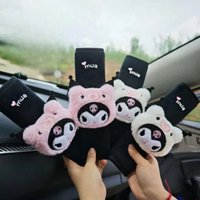 Sanrio Kuromi Car Seat Belt Shoulder Pad Neck Protection Car Interior Accessory Cartoon Plush Safety Belt Protective Cover Gifts