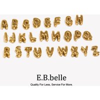 E.B.belle PVD Plated Mini 26 Letters Pendants Charm Stainless Steel Handmade DIY Jewelry Bracelet Necklace Accessories