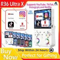 Nouvelle console de jeu portable R36 Ultra X, open source, écran 4,5 pouces, système Linux, lecteur de jeux rétro portable, cadeau, 64/128 Go