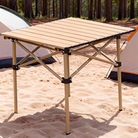 Portable Picnic Artifact Small Folding Steel Dining Table, Low Price, Available for Garden/School Camping for Travel Hiking BBQ