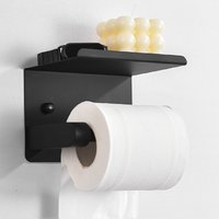 Toilet Paper Holder with Phone Shelf Paper Roll Holder Roll Tissue Holder for Bathroom Self Adhesive or with Screws Stainless