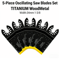 2/5PCS Titanium Oscillating Saw Blades Kit, Plunge Cutting Multitool Blades for Metal Wood Nails Screws, Flush Cut Universal