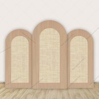 Wood Color Rattan Arch Backdrop Backdrop Kids Adults Wedding Birthday Party Decor Photography Background Props