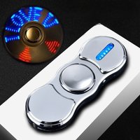 Hand Spinner USB Electric Lighter LED Strips Finger Spinner Plasma Arc Lighters Metal Windproof Tungsten Turbo Pulsed Lighter