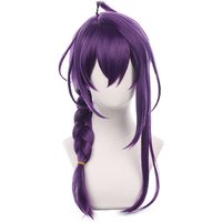 ES Ayase Mayoi Cosplay Wig 65cm Long Purple Braided Wigs Heat Resistant Synthetic Hair Halloween Wigs