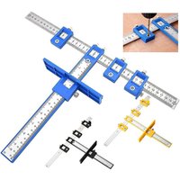 Multi Functional Cabinet Hardware Jig Tool Ruler For Furniture Cabinet Wardrobe Door Handle Punching Locator Installation Tool