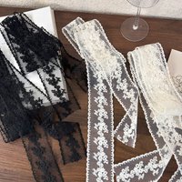 Korean Vintage Lace Scarf Instagram Ribbon French Headband or Belt Elegant Versatile Chiffon Wrap for Women Boho Chic Neck Scarf