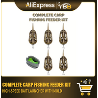 Carp Fishing Feeder Kit Complete - High-Speed Bait Launcher with Bait Mold