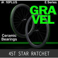 10PLUS E Series 45T Star Ratchet Hub Ceramic Gravel Carbon Wheels 700C Disc Brake Tubeless Ready Center Lock Pillar Spokes