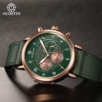 OCHSTIN New Model Magnetic Buckle Luminous Hand Wristwatch Men‘s Quartz Movement Watches Leather-Covered Rubber Strap Watch