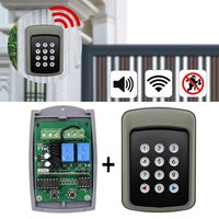 Newest Wireless metal keypad gate opener keypad rolling code 433mhz keypad with 12V/24V 2 Channel Receiver for garage door