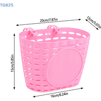 【AN】【AN】Front Handlebars Waterproof Rear Bike Basket Plastic Bicycles Basket With Fastens Strap For Boy Girl Bike Plastic Basket