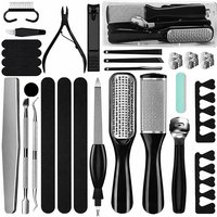 40-Piece Professional Pedicure Kit, Pedicure Tools Finger Foot Rasp Foot Dead Skin Remover for Home & Salon Care Nail Clippers