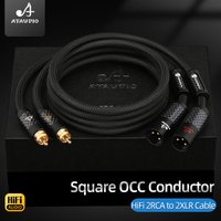 ATAUDIO HiFi RCA to XLR Audio Cable High Quality Square OCC Wire 2RCA to2XLR Male and Female Audiophile Cable for Microphone CD