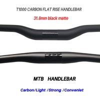 no stciker black matt carbon handlebar MTB bicycle flat rise handlebar 31.8*600-760mm cycling parts