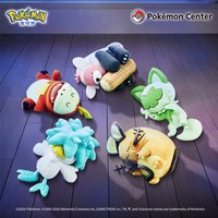 Original 2026 New Pokemon Center Sleep Series Plush Set Sprigatito Fuecoco Quaxly Doll Gift