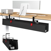 No Drill Under Desk Cable Management Tray, 36" Cord Organizer for Table, Clamp/Screw Mount Desk Cable Management, Premium Fabric