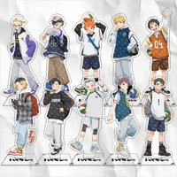 Haikyuu Anime Keychian Figure Stand Model Acrylic Shoyo Nishinoya Tsukishima Keyring Tabletop Decoration Accessories