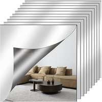1pc Self Adhesive Acrylic Mirror Sheet 1.6mm Thick Simple Non Glass Mirror Stickers Shatterproof DIY Craft Mirror Tiles