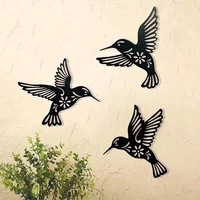 HelloYoung Metal Hummingbird Wall Decor, Waterproof Iron Bird Sculpture Wall Art Hanging Figurines