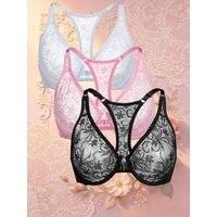 Bras For Womens Front Button Lace Bra Underwire Underwear Elegant Embroidery Beautiful Back Plus Size Lingeire A B C D E F Cup