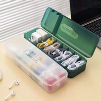 Desktop Data Cable Storage Box Organizer Multifunctional Charging Cord Storage Box Reusable USB Wire Management For Home Travel
