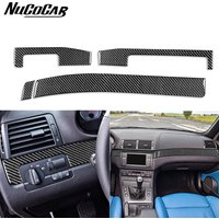 For BMW E46 1998-2005 Carbon Fiber Instrument Central center Panel Trim strip Car Interior Accessories Decorative Stickers