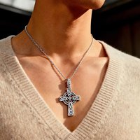 316L Vintage Nordic Celtic Knot Cross Pendant Stainless Steel Rune Cross Necklace For Men Women Amulet Jewelry Gift Dropshipping