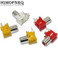 10PCS 1 Way/1 Hole RCA Connector Audio Female Jack AV Audio Input Socket Red White Yellow Lotus Amplifier Interface Signal
