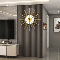 Fashionable light luxury wall clock, high-end living room, home dining room decorative wall clock, silent quartz clock