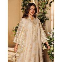 Elegant Beige Abaya for Islamic Ladies Intricate Gold Embroidery idea for Festivities and Religious Ceremonies in Middle East