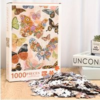 1000pcs Butterfly Jigsaw Puzzle – Vibrant Watercolor Design, 70x50cm Paper Puzzle for Adults Decorative Wall Art