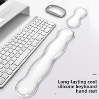 Mouse pad with wrist rest, keyboard rest, non slip silicone transparent desktop office game console, mouse wrist rest