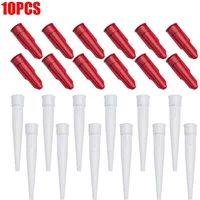 10-Piece Spare Silicone Caulking Nozzles Set with Screw Covers for Universal Mastic Cartridge Re-sealing in Home Construction