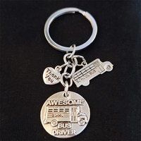 Unique Keychain: Awesome School Bus Driver Keychain, School Bus Driver Gift, Thank You Keyring, for Man Bag Pendant Accessories