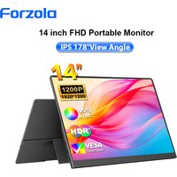 FORZOLA 14 inch FHD Portable Monitor 1200P IPS Screen Type‑C HDMI External Second Computer Display for PC Mac Phone/PS4/5 Stand