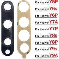 Rear Back Camera Glass Lens For Huawei Y9S Y9A Y8S Y8P Y6P Y7P Y6s Y5P Y7A Camera Glass With Glue Adhesive