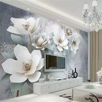 custom Embossed flowers Photo Wallpaper For Walls 3D Mural Painting Bedroom TV Background Home Decor mural Wall Paper Stickers