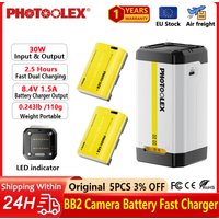 PHOTOOLEX BB2 Camera Battery Charger Fast Charging Portable Storage Box Suitable For Sony Canon Nikon Fuji Camera Batteries Box