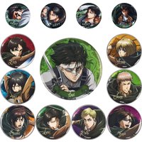 58mm Anime Attack on Titan Eren Jaeger Armin Arlert Erwin Smith Hange Zoe Cosplay COSTUME Badge Pin SPTE Tinplate Brooch Prop