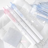 4pcs/set Pearl Angel Gel Pen Set Cute Exam Pens with Wing Design Kawaii Cartoon 0.5mm Black Ink for Kids Back To School Student