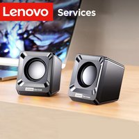 Lenovo Portable Desktop Speaker Mini Wired Audio System for Pc Laptop Multimedia Speakers Enhanced Bass Clear Sound Loudspeaker