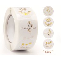 100-500Pcs 1Inch/2.5CM Golden Thank You Stickers For Gift Card Box Package Party Wrapping Decorate Baking Food Small Business